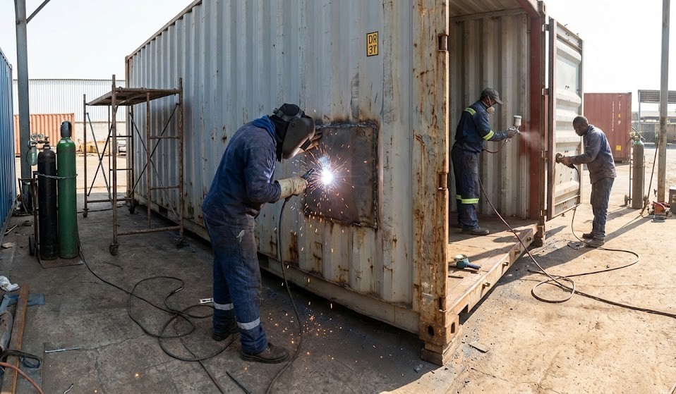 Reparación estructural de contenedor